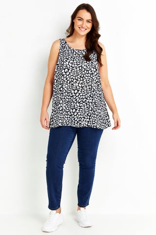 EVANS Women's Relaxed Animal Vest - blue