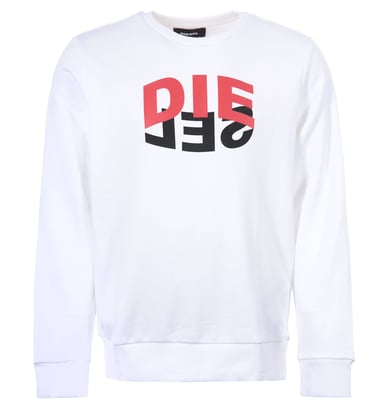 Diesel Reverse Logo Pullover Weiß