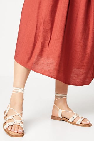 Betty Strappy Macrame Flat Sandals