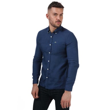 Chemise classique lin Lacoste Pour Homme en Bleu