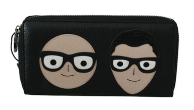 Dolce & Gabbana en cuir noir #dgfamily Zipper Continental Mens Men's Wallet