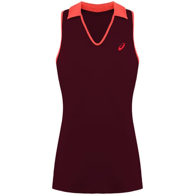 Asics Logo – Burgunderrote Padelweste für Damen