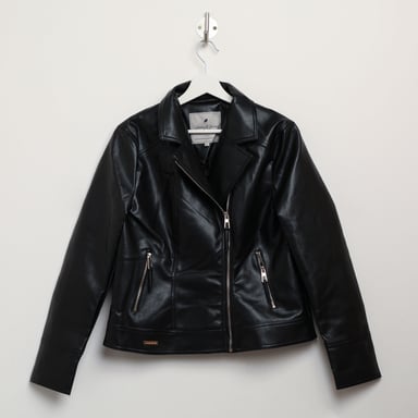 Harvey and Jones Roxanne Kunstlederjacke für Damen in Schwarz