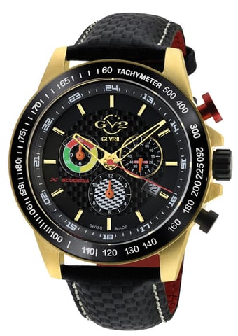 GV2 9922 Herren Scuderia Schweizer Quarz Multifunktions-Chrono-Lederuhr