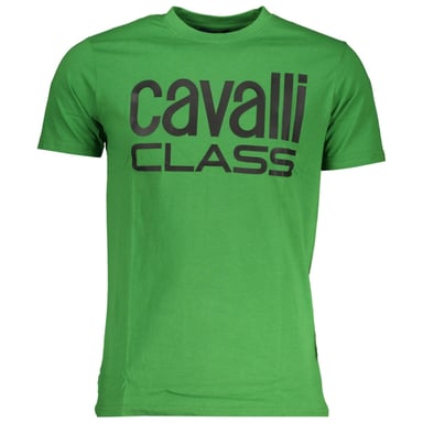 Cavalli Class Fetziges Schwarzes Logo Grünes T-Shirt