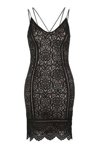 Lace Strappy Plunge Dress