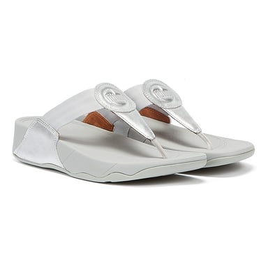 Fitflop Walkstar Toe Post Damen Silber Sandalen