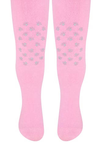 Steven - 1 Paire Collants Bébé Poignées | Collants Coton Antidérapants - Pattes (Rose)
