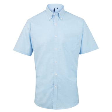 Premier Signature Herren Oxford-Hemd / Arbeitshemd, kurzärmlig (Hellblau)