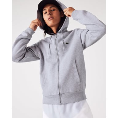 Lacoste Herren Fleece-Kapuzenpullover mit durchgehendem Reißverschluss