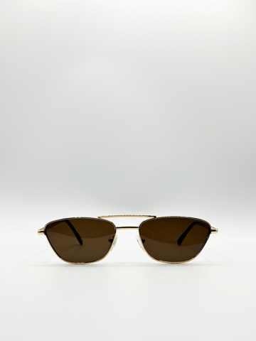 Angular avaiator style sunglasses