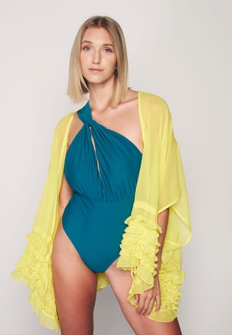 Herita Kimono mit Rüschen - Gelb