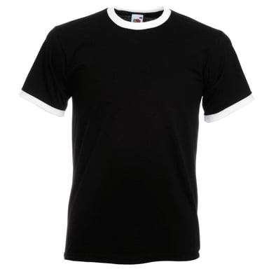 Fruit Of The Loom Herren Ringer T-Shirt (Schwarz/Weiß)