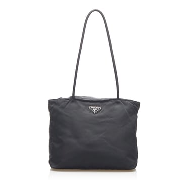 Vintage Prada Tessuto Shoulder Bag Black