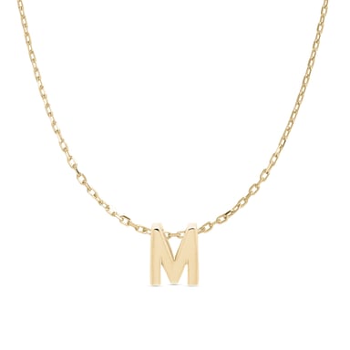Luxenter Halskette, Alphabet Sterling Silber 925 mit 18 Karat Gelbgold