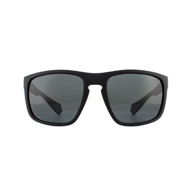 Polaroid Rectangle Mens Matte Schwarz Grau Polarisierte Sonnenbrille