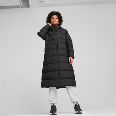 PUMA Womens Long Hooded Down Coat