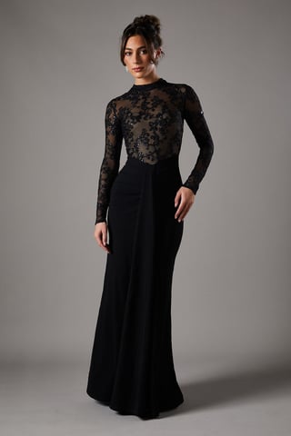 Lace Maxi Dress With Lace Mix