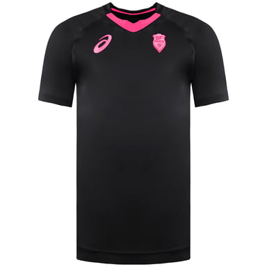 Asics SF Stade Francais Herren-Rugby-Shirt in Schwarz