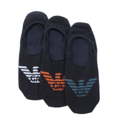 Emporio Armani Loungewear 3 Pack invisible Socks - Navy