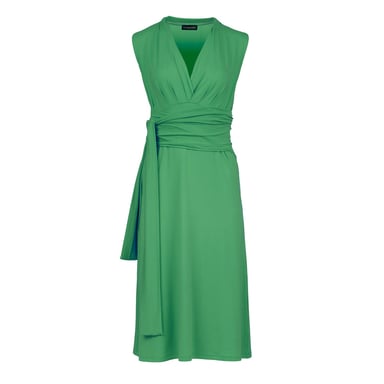 Grünes Jersey Empire Line Kleid