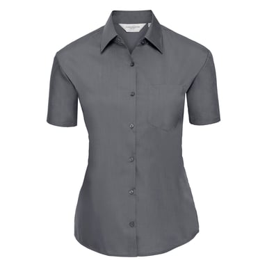 Russell Collection - "Classic" Hemd Pflegeleicht für Damen kurzärmlig (Grau)