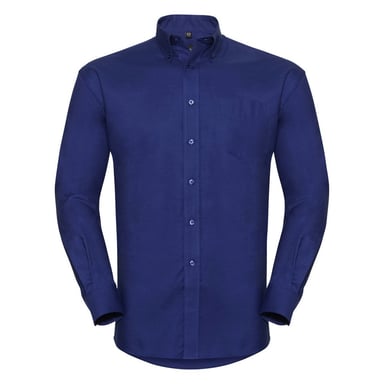 Russell Collection Herren-Langarmhemd aus pflegeleichtem Oxford (Bright Royal)