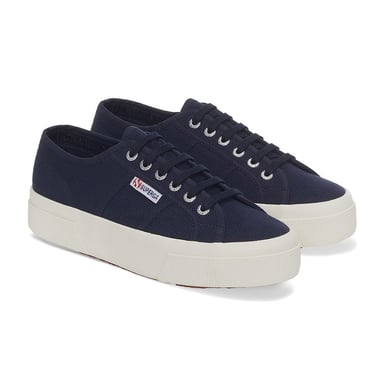 Superga Damen/Damen 2740 Lace Up Plateaus (Marine/Avorio)