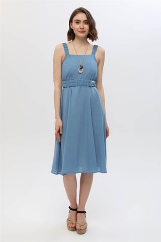 Gerüschtes Elastikband Kleid