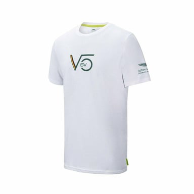 Aston Martin F1 Sebastian Vettel Fahrer Herren White T-Shirt