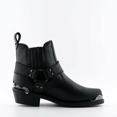 Grinders Schwarze Cowboy-Bikerstiefel für Herren – Eagle Lo
