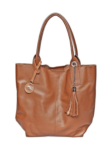 Carla Ferreri Braun Rindsledertasche