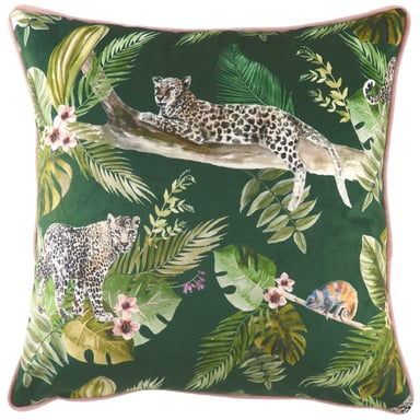 Evans Lichfield Dschungel Leopard Paspel Samtkissenbezug