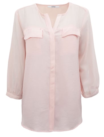 Chiffon Crepe Pocket Blouse