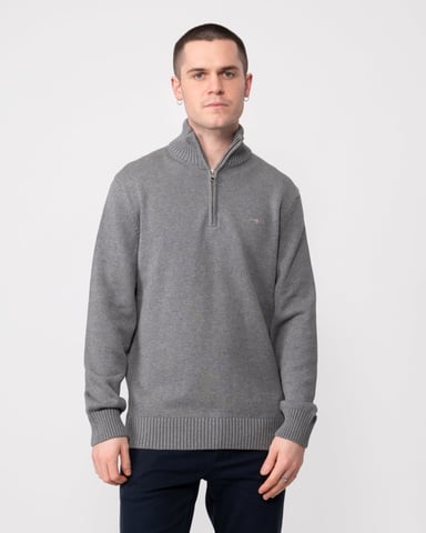 GANT Mens Casual Cotton Half Zip Jumper
