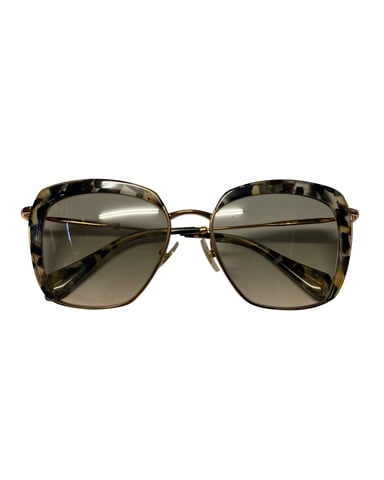 Miu Miu Tortoise Gradient SMU 52Q Cat Eye Sunglasses in Gold Metal