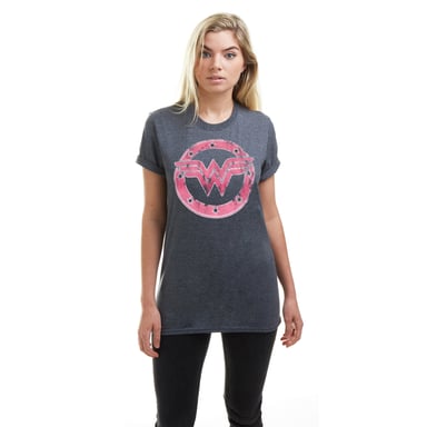 DC Comics Wonder Woman Emblem T-Shirt für Damen, dunkel meliert