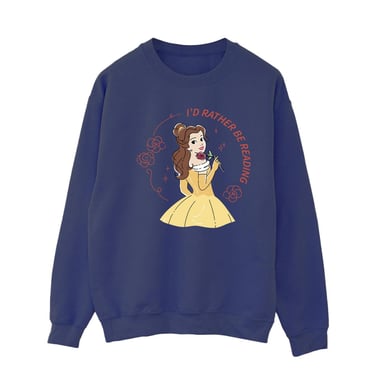 Disney - "Beauty And The Beast I'd Rather Be Reading" Sweatshirt für Damen (Marineblau)
