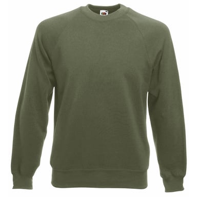 Fruit Of The Loom Herren Raglan-Ärmel Belcoro® Sweatshirt (Klassisch Olive)