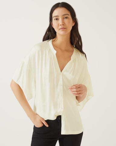 Crocus Drape Button Top