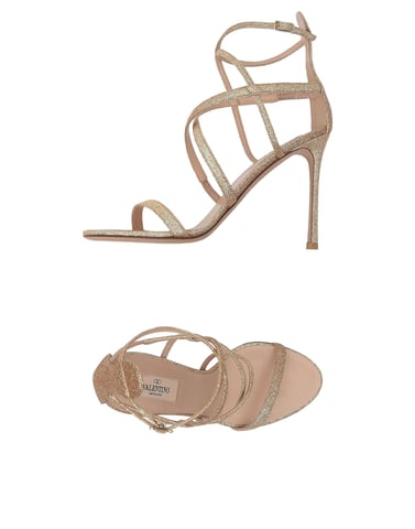 Valentino Garavani Gold Leather Heeled Sandals