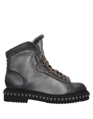 Santoni Lead Leather Ankle Boots