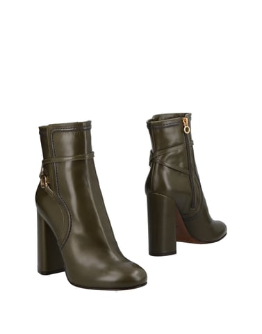 L' Autre Chose Military Green Calf Leather Ankle Boots