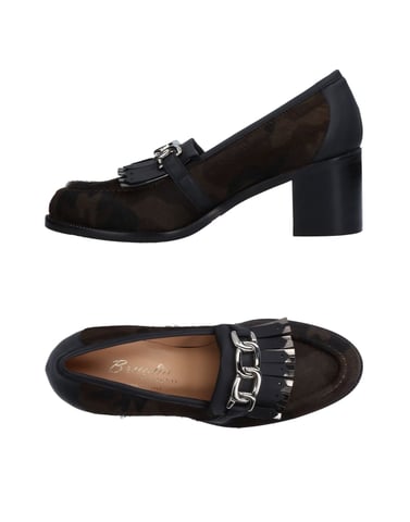 Bruglia Dark Brown Leather Court Shoe Heels