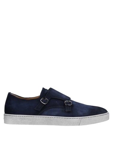 Santoni Dark Blue Leather Monkstrap