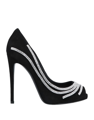Giuseppe Zanotti Black Leather Peeptoe Heels