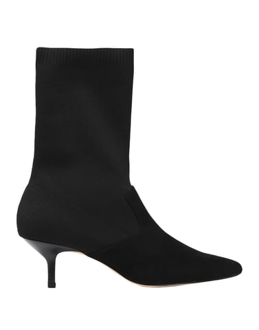 Halston Black Leather Ankle Boots