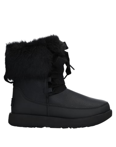 Ugg Australia Black Leather Lace Up Boots