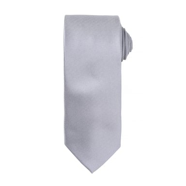 Premier Mens Micro Waffle Formal Work Krawatte (2er-Pack) (Silber)