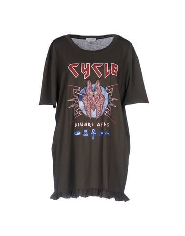 Cycle Military Green Cotton Print T-Shirt